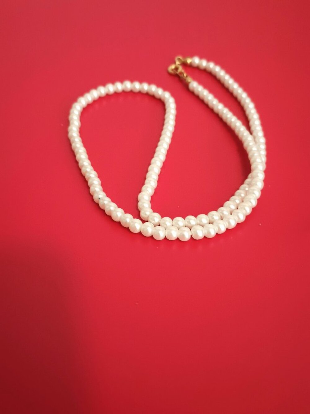 Vintage Faux Pearl Beaded Necklace 17" Classic Single Strand